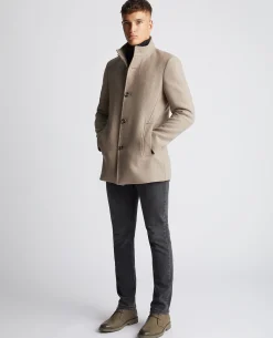Tapered Fit Wool-Blend Tailored Coat