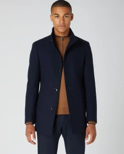 Tapered Fit Wool-Blend Tailored Coat