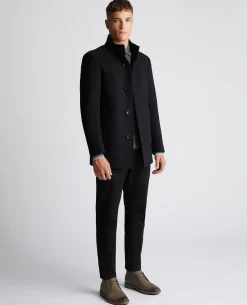 Tapered Fit Wool-Mix Tailored Coat