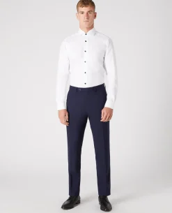 Tapered Leg Wool-Blend Suit Trouser