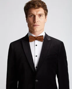 Toffee Velvet Bow Tie