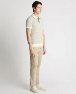 Wave Print Knit Polo