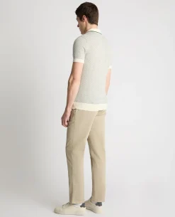 Wave Print Knit Polo