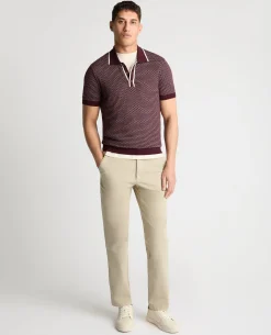 Wave Print Knit Polo