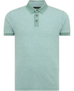 Weave Design Stretch Polo Shirt