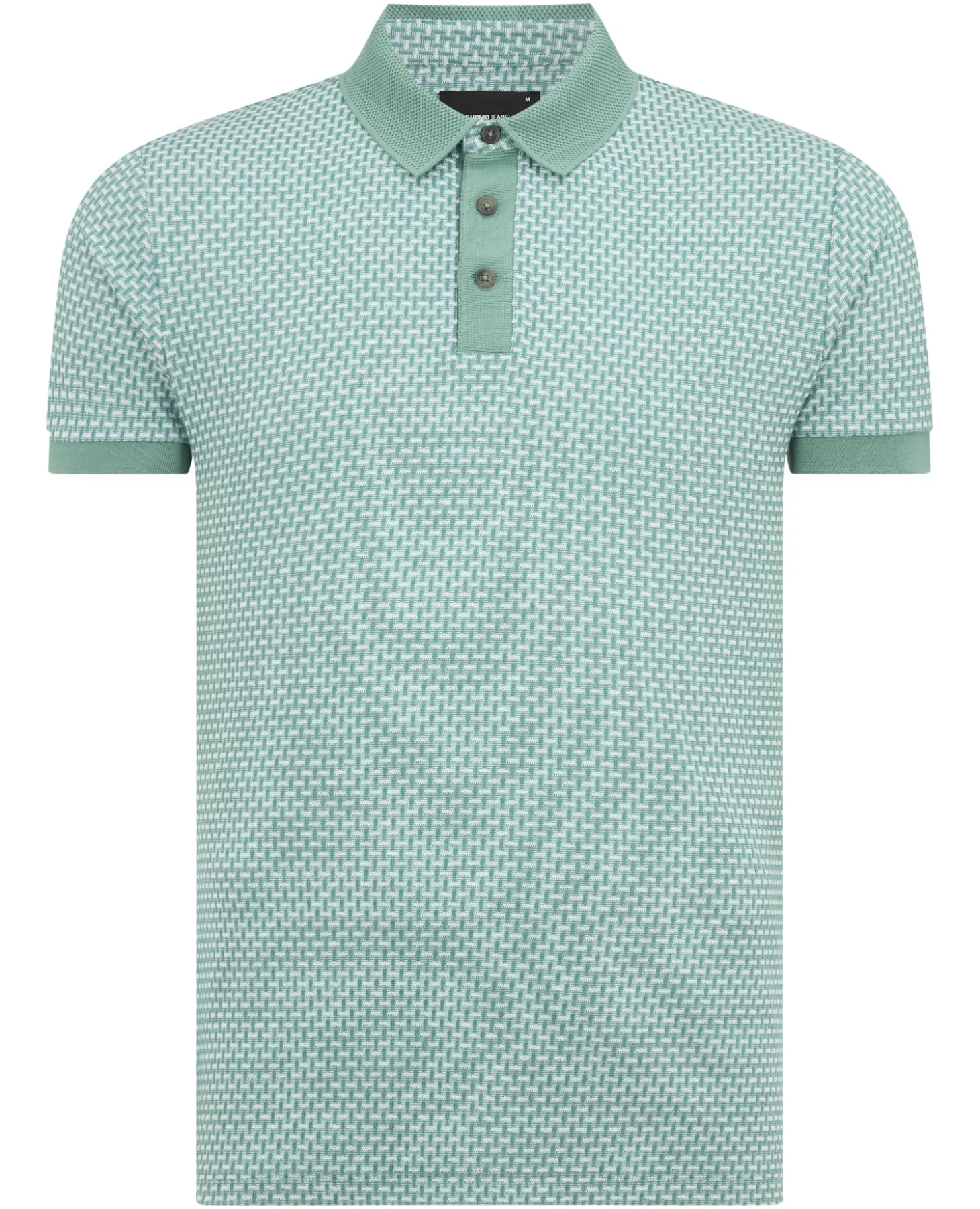 Weave Design Stretch Polo Shirt