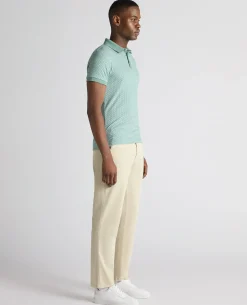 Weave Design Stretch Polo Shirt