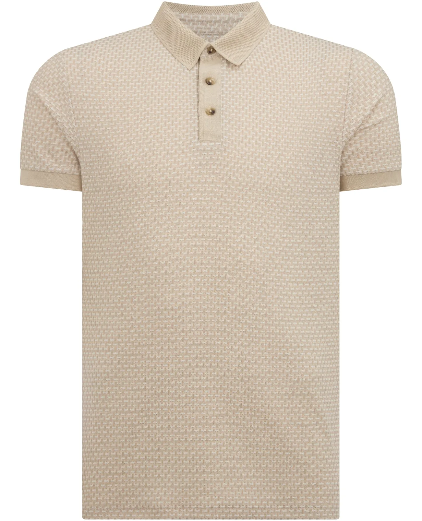 Weave Design Stretch Polo Shirt