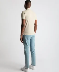 Weave Design Stretch Polo Shirt