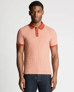 Weave Design Stretch Polo Shirt