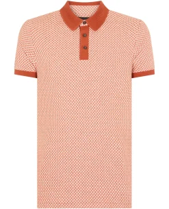 Weave Design Stretch Polo Shirt